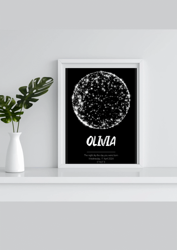 Custom Star Map ( Black & Shiny)
Digital Print