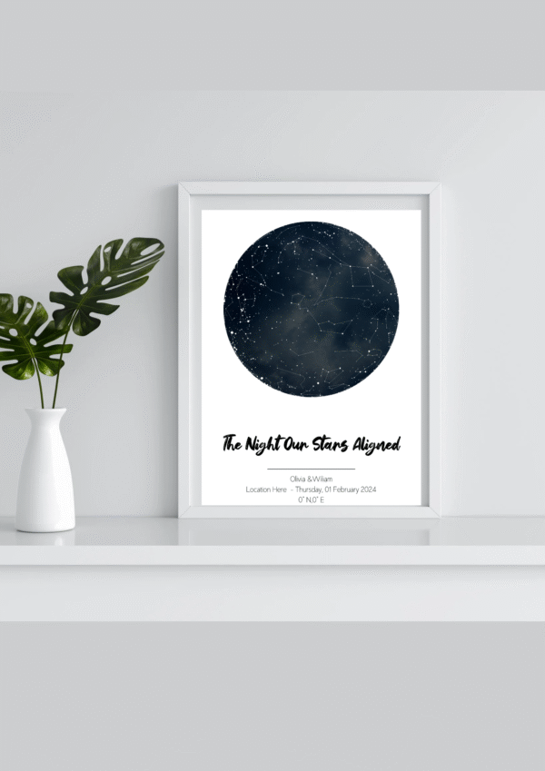 Custom Star Map ( Blue & white)
Digital Print