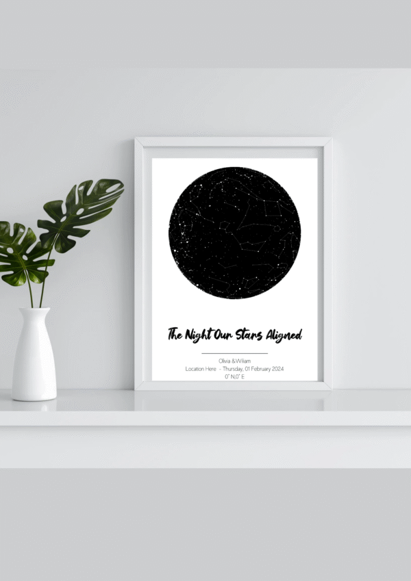Custom Star Map (Black & White)
Digital Print