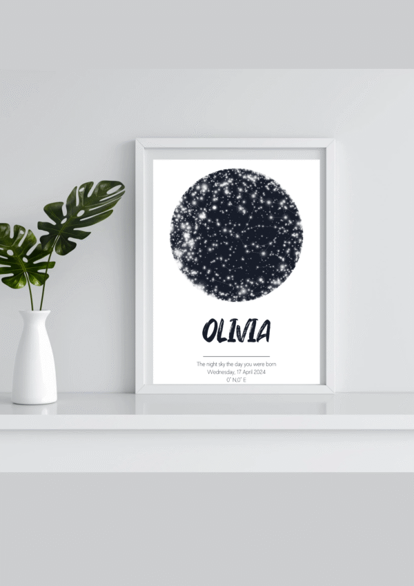 Custom Shiny Star Map (Blue & White)
Digital Print