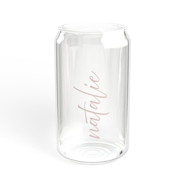 Custom name Sipper Glass, 16oz in Rose Gold - Image 5