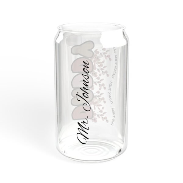Personalized Sipper Glass, 16oz Drinkware, Eco-Friendly Glass Jar, Custom Bamboo Lid, Unique Gift for Him, Her, Wedding, and Parties - Image 6