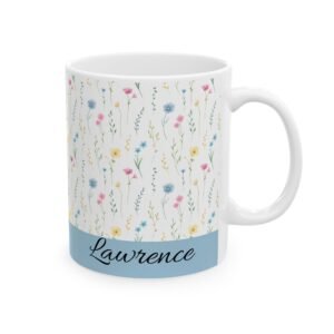 Whimsical Floral Ceramic Mug, Coffee Cup, Gift for Her, Cute Tea Mug, Spring Kitchen Decor, Birthday Gift, Floral Design