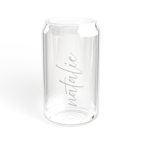 Personalizable Sipper Glass, 16oz in metallic silver - Image 5