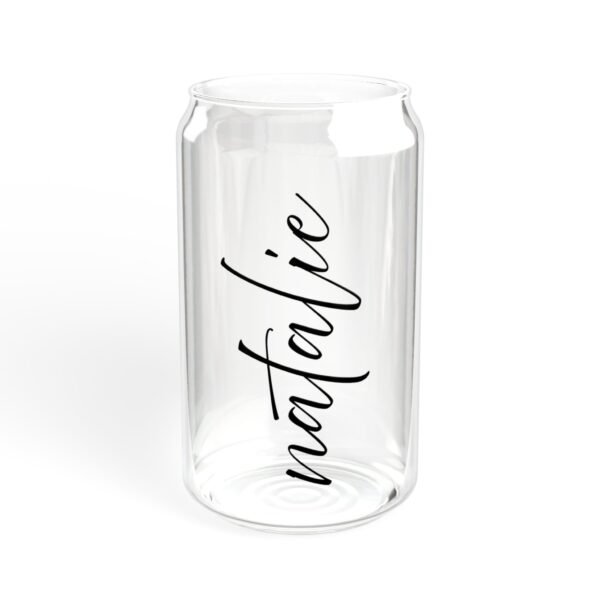 Custom name Sipper Glass, 16oz in black - Image 5