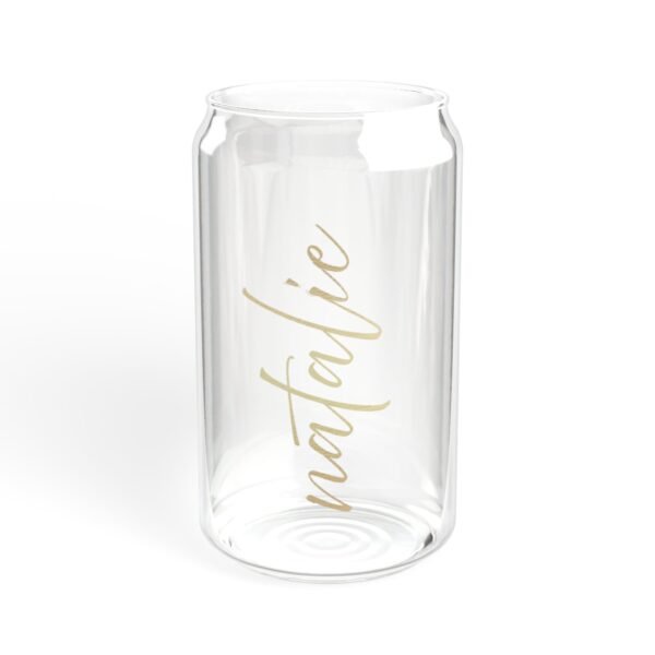 Custom Sipper Glass, 16oz in metallic gold - Image 5