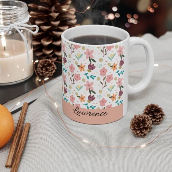 Floral Ceramic Mug, Cute Coffee Cup, Tea Mug, Gift for Her, Personalized Mug, Spring Floral Design - Image 6