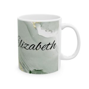 Personalized Marble Ceramic Mug - Custom Name Coffee Cup, Gift for Mom, Unique Holiday Present, Home Office Decor, Wedding Favor