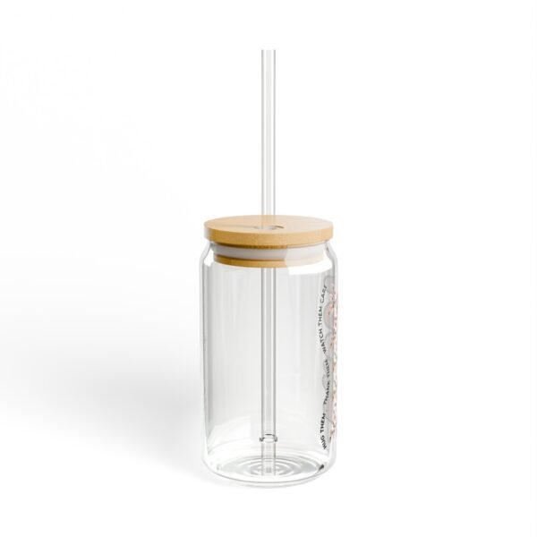 Personalized Sipper Glass, 16oz Drinkware, Eco-Friendly Glass Jar, Custom Bamboo Lid, Unique Gift for Him, Her, Wedding, and Parties - Image 2