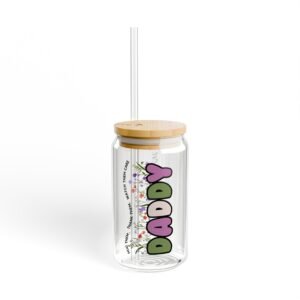 Personalized Sipper Glass with Bamboo Lid, Custom Drinkware, Ideal for Home, Gifts, Parties, Eco-Friendly Beverage Container