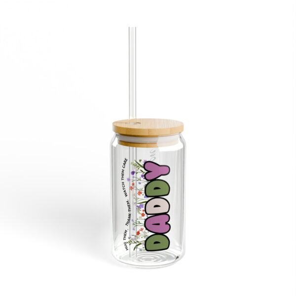 Personalized Sipper Glass with Bamboo Lid, Custom Drinkware, Ideal for Home, Gifts, Parties, Eco-Friendly Beverage Container